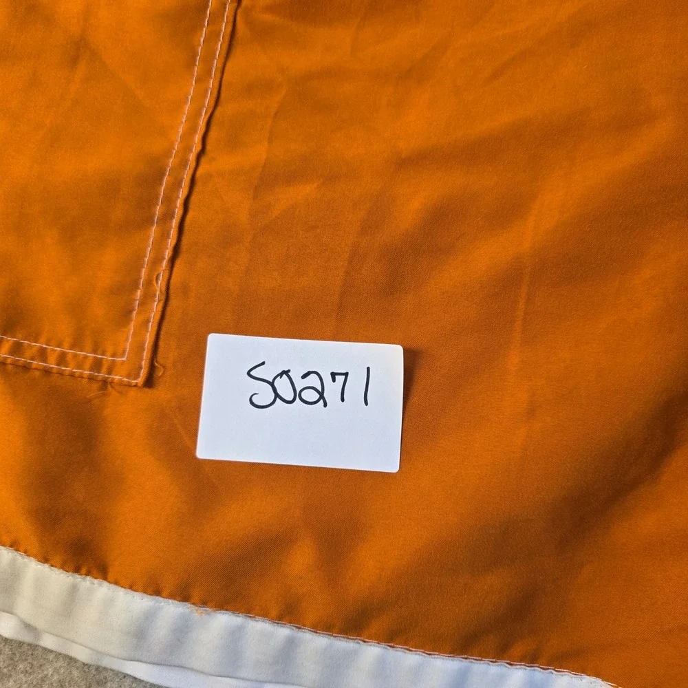 Talos Mens Swim Trunks Orange White‎ Stripes Cargo Pockets Mesh Lined XL S0271